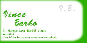 vince barho business card