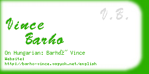 vince barho business card